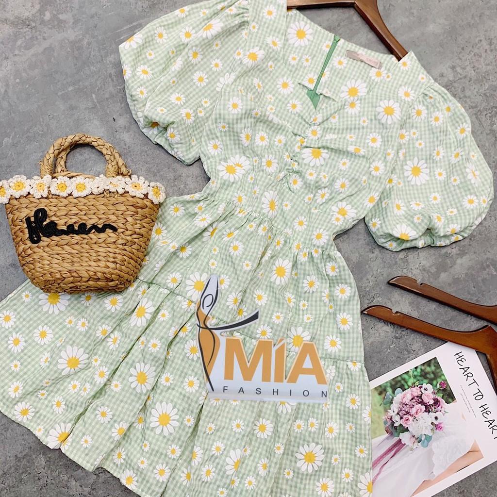 ĐẦM HOA CÚC TAY BỒNG NHÍU NGỰC - DA2279