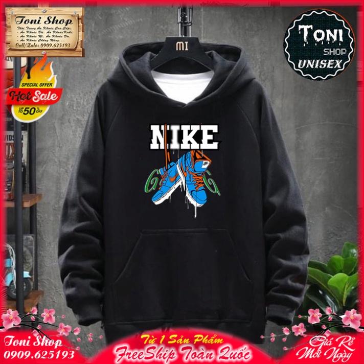 ÁO HOODIE GIÀY NAIKI - In Pet Siêu Bền Siêu Đẹp - Full Size Full Màu (HD6200 - Kèm Ảnh Thật) (TONI SHOP)