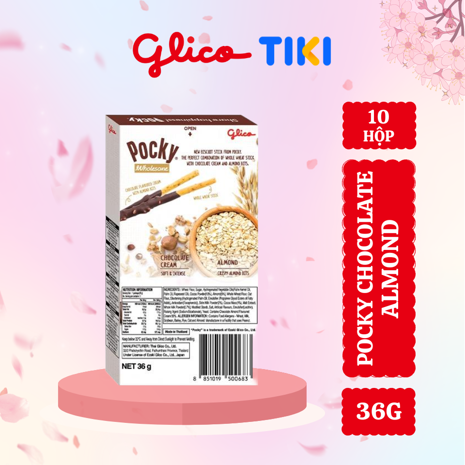 Combo 10 Hộp bánh Que Pocky Ngon Khỏe Đẹp vị Sôcôla Hạnh Nhân