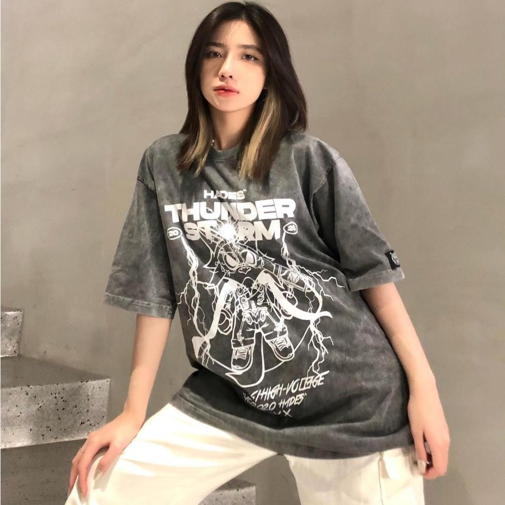 Áo thun unisex tay lỡ THUNDER STORM || Hany shop