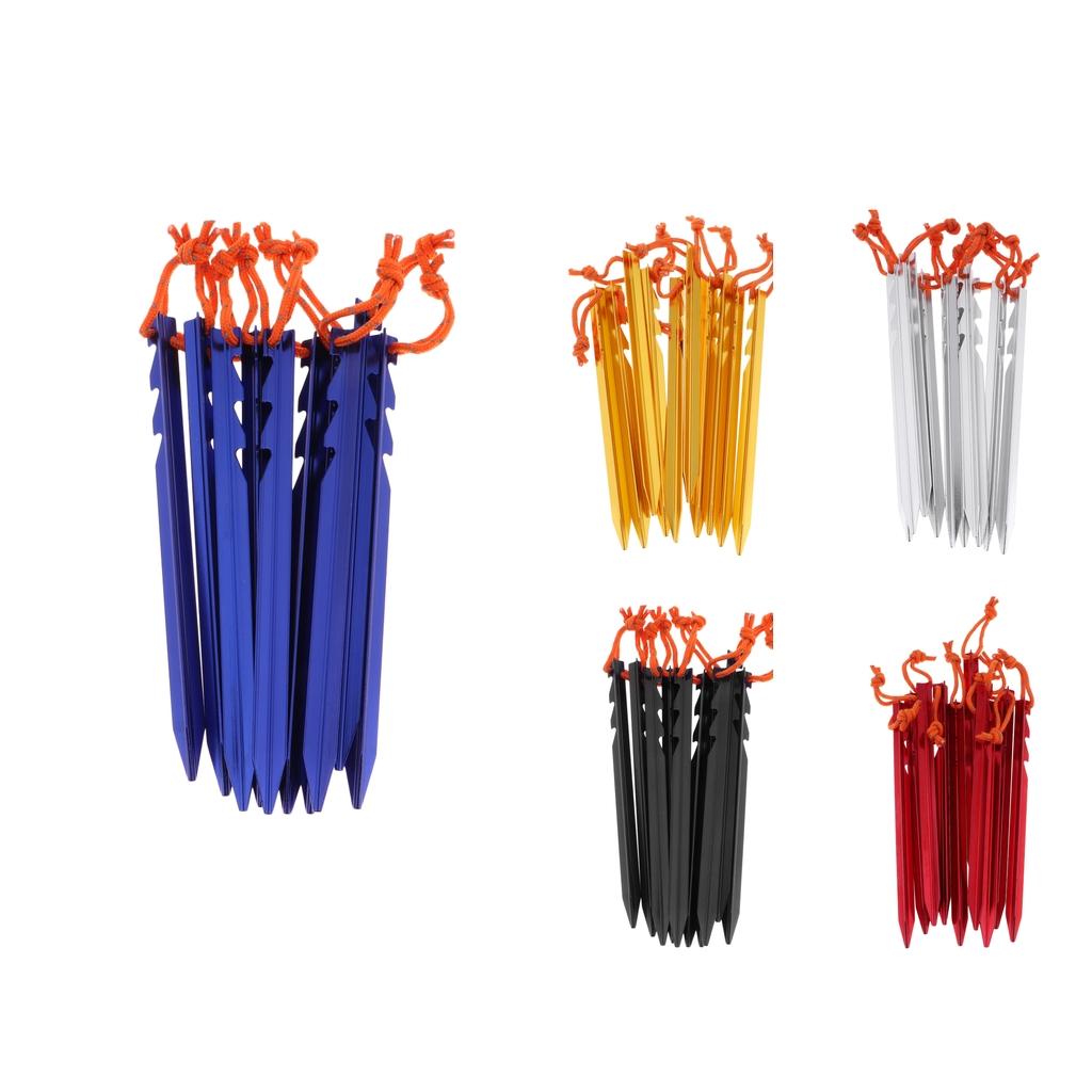 10 Pieces Aluminum Alloy Tent Pegs Stakes Outdoor Camping Accessories