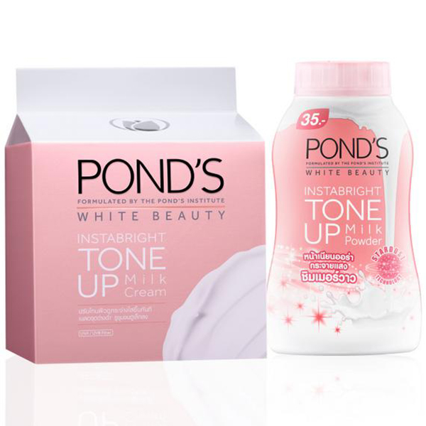 Combo Kem Sữa Dưỡng Trắng Nâng Tông Pond'S White Beauty (50g) + Phấn Phủ Nâng Tông Pond'S White Beauty (40g)