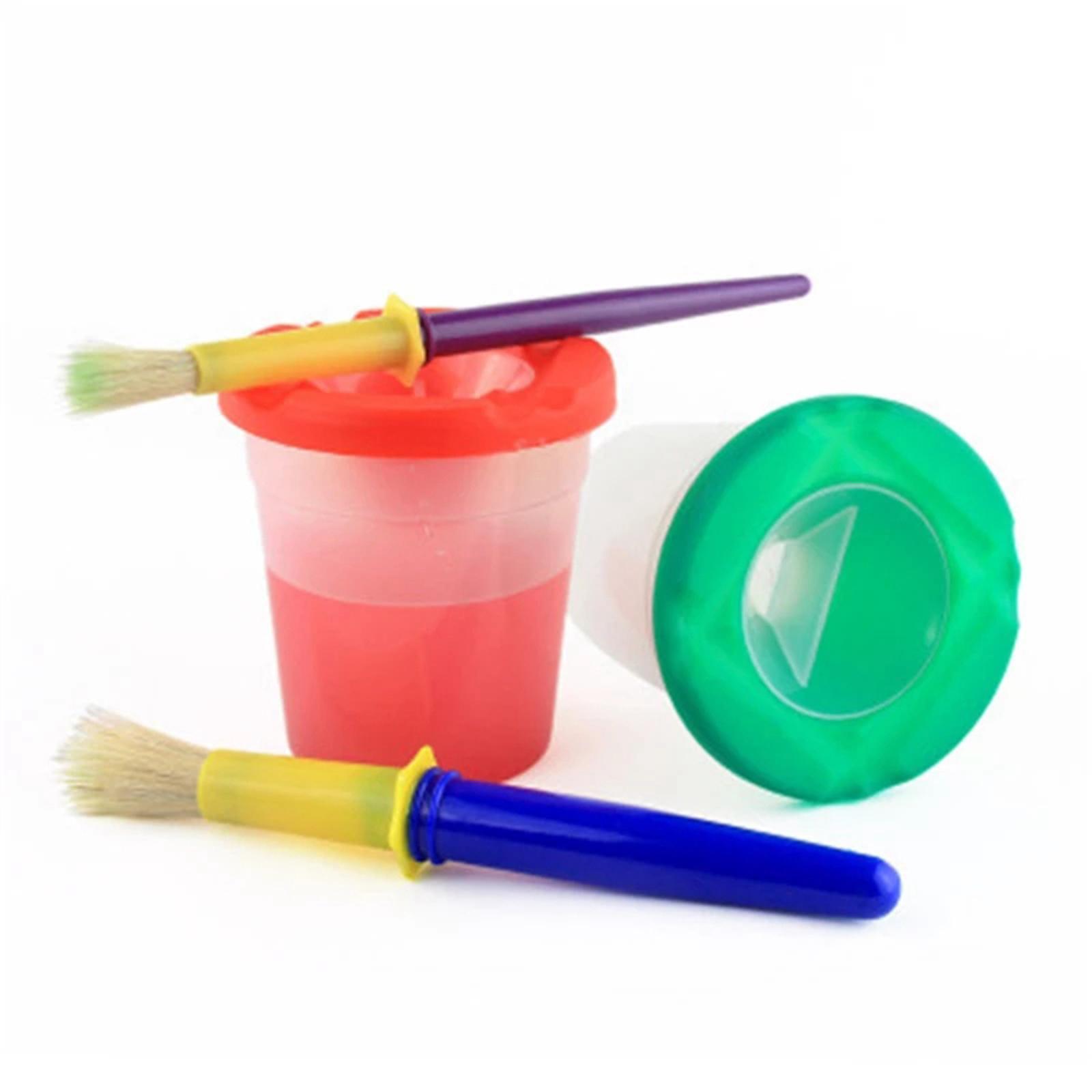 10 Pieces   Paint Cups and Assorted Colored Brush