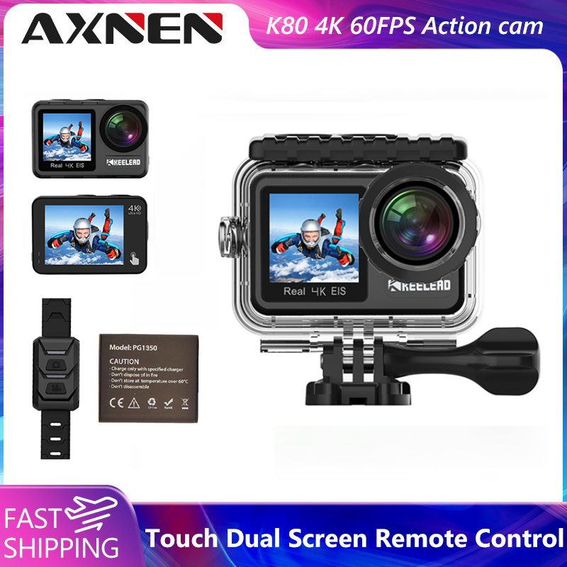 Camera Hành Động 4K 60FPS 2.0 Cảm Ứng Màn Hình Kép Wifi Chống Nước Điều Khiển Từ Xa EIS Zoom 4X Mini Quay Video Cam Thể Thao Phong Cách Osmo