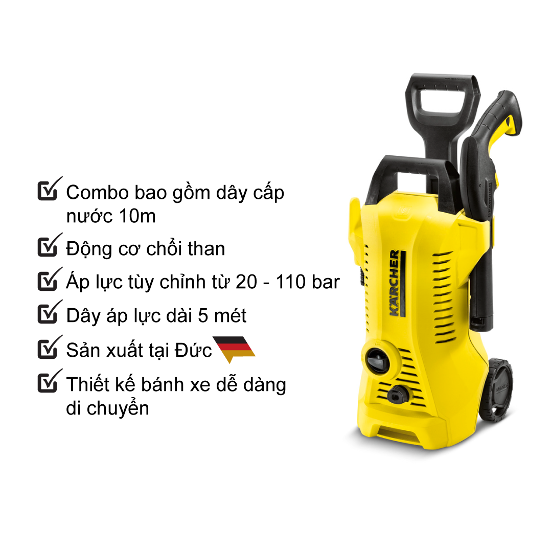 Máy phun rửa áp lực cao Karcher K 2 Power Control Car & Home