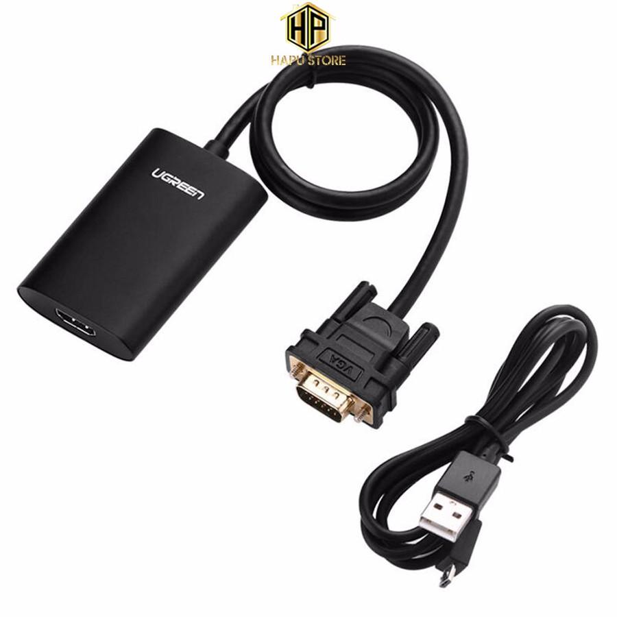 Cáp chuyển VGA to HDMI tích hợp Audio Ugreen 40264 chính hãng - Hàng Chính Hãng