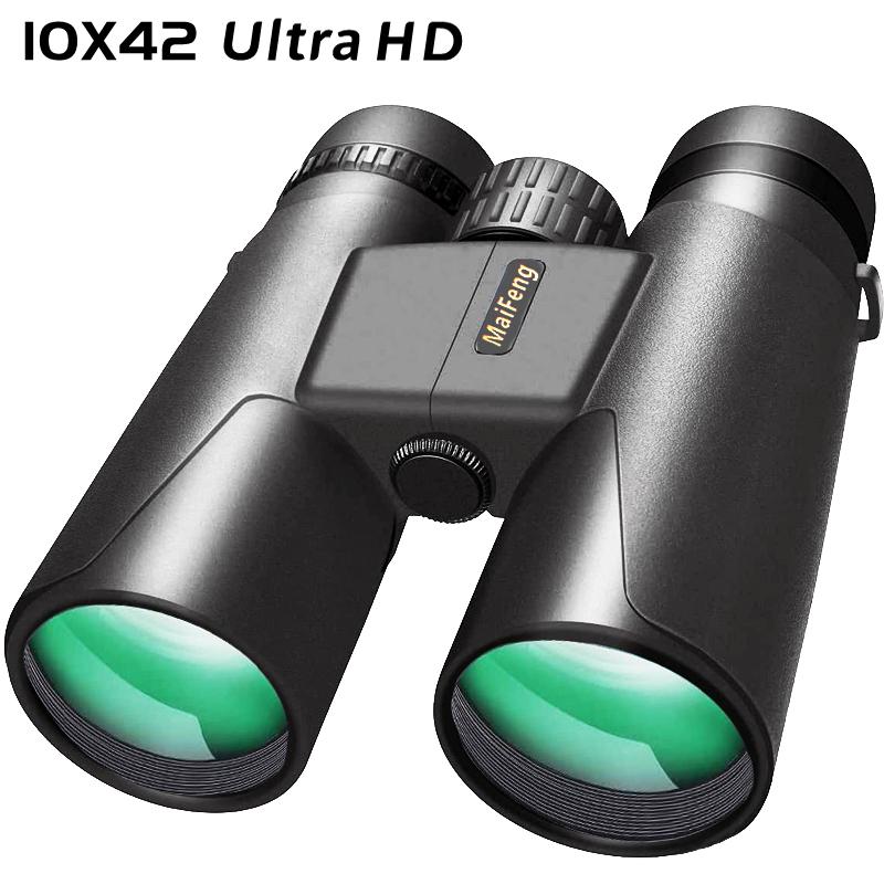Maifeng 10x42 Ống nhòm Ultra HD Phạm vi mái nhà kính viễn vọng quân sự mạnh mẽ cho người lớn Thể thao ngoài trời LLL Tầm nhìn ban đêm