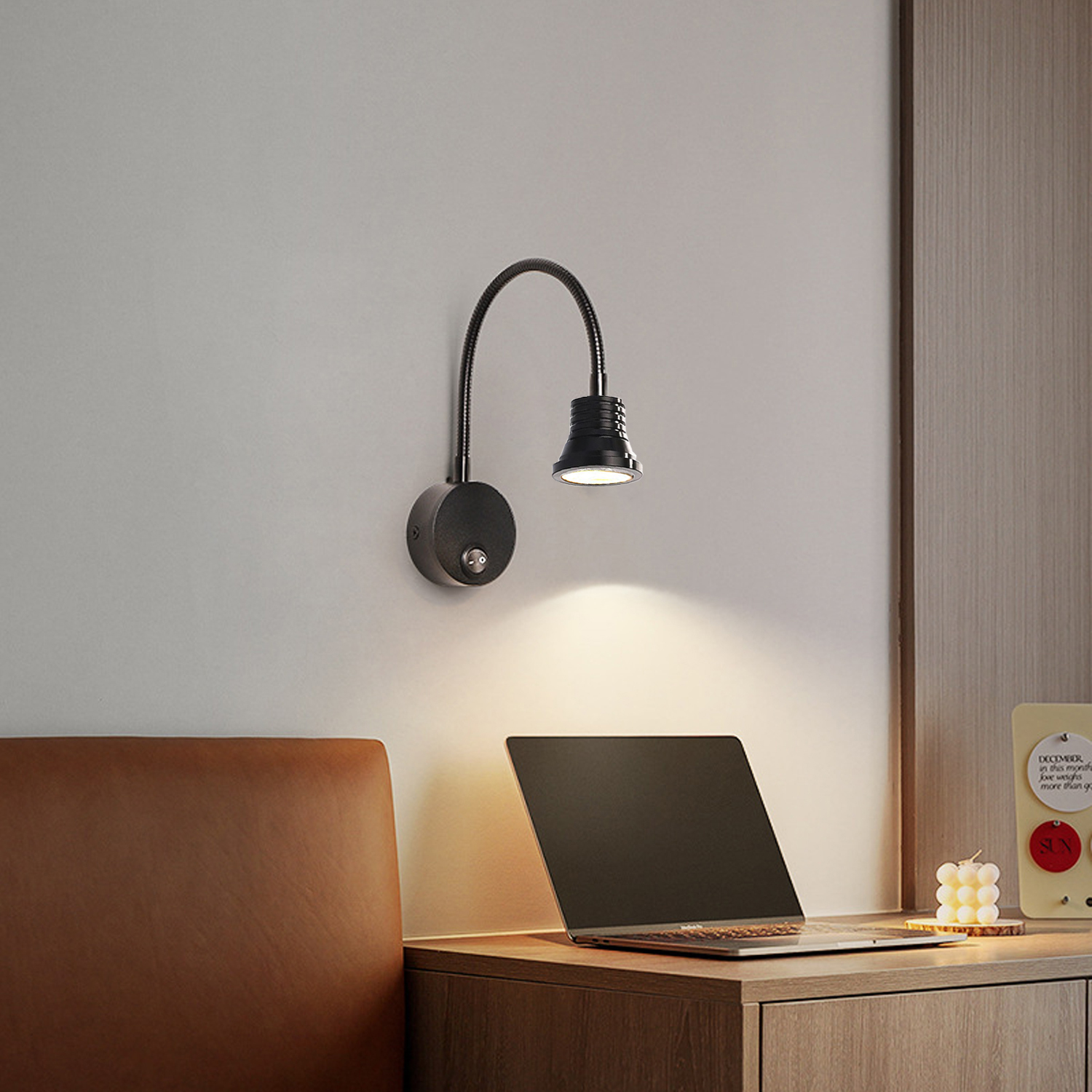 Đèn đọc sách đầu giường Led 3W-220V, Đèn rọi gắn tường 3 bóng siêu sáng soi tranh trang trí phòng ngủ, Phòng khách, Nhà hàng, Khách sạn, Showroom