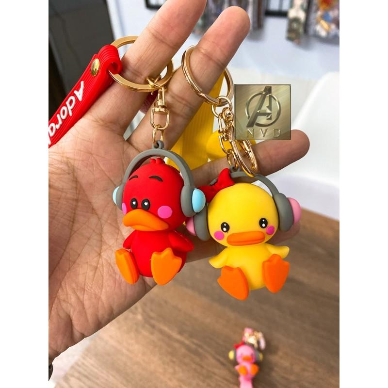 Móc khoá Vịt đeo tai nghe cao cấp cực cute