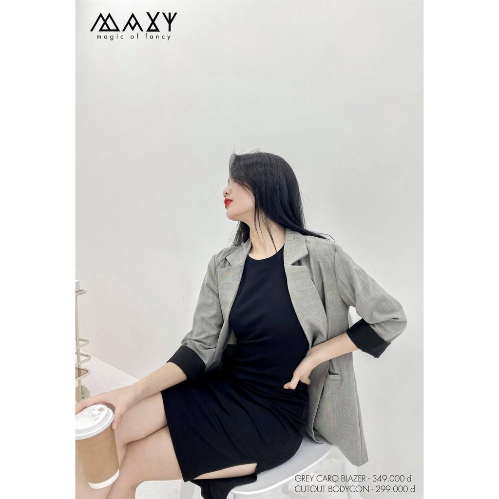 Áo khoác blazer phong cách Hàn Quốc grey caro blazer Maxy Workshop