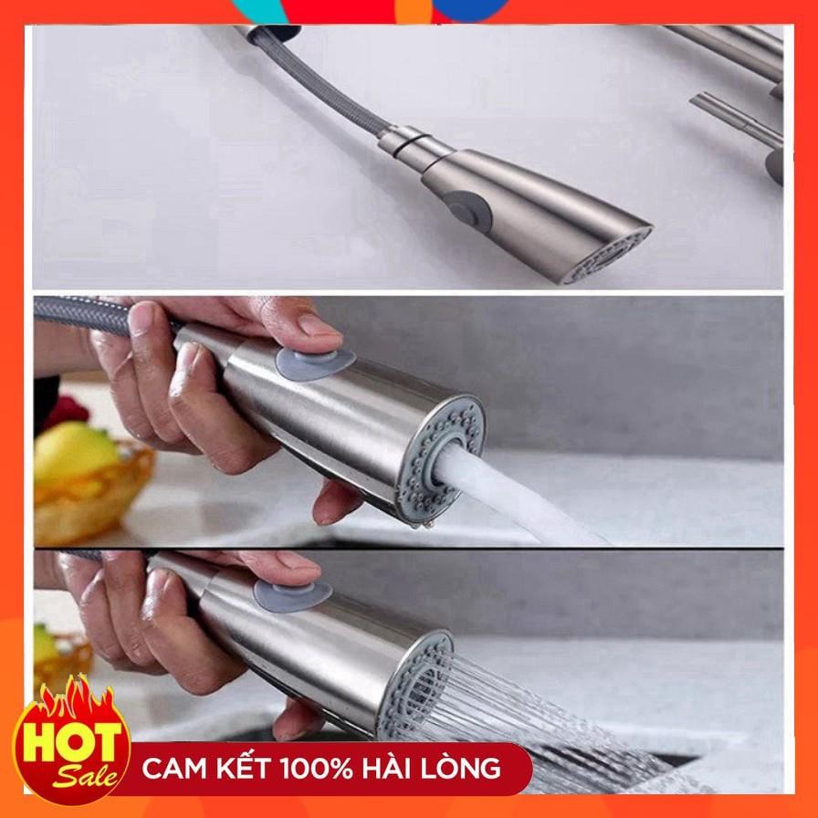 Vòi rửa chén | Vòi rửa bát inox 304 cao cấp dây rút VRB25 - tặng đôi dây cấp nước inox