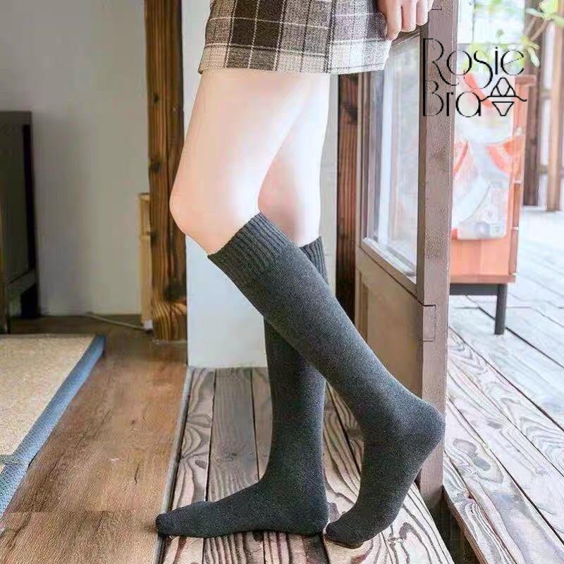 Tất Cao Cổ Giả Boot, Tất Bắp Chân Cotton Len Thu Đông Chất Dày Mềm Mịn PK227