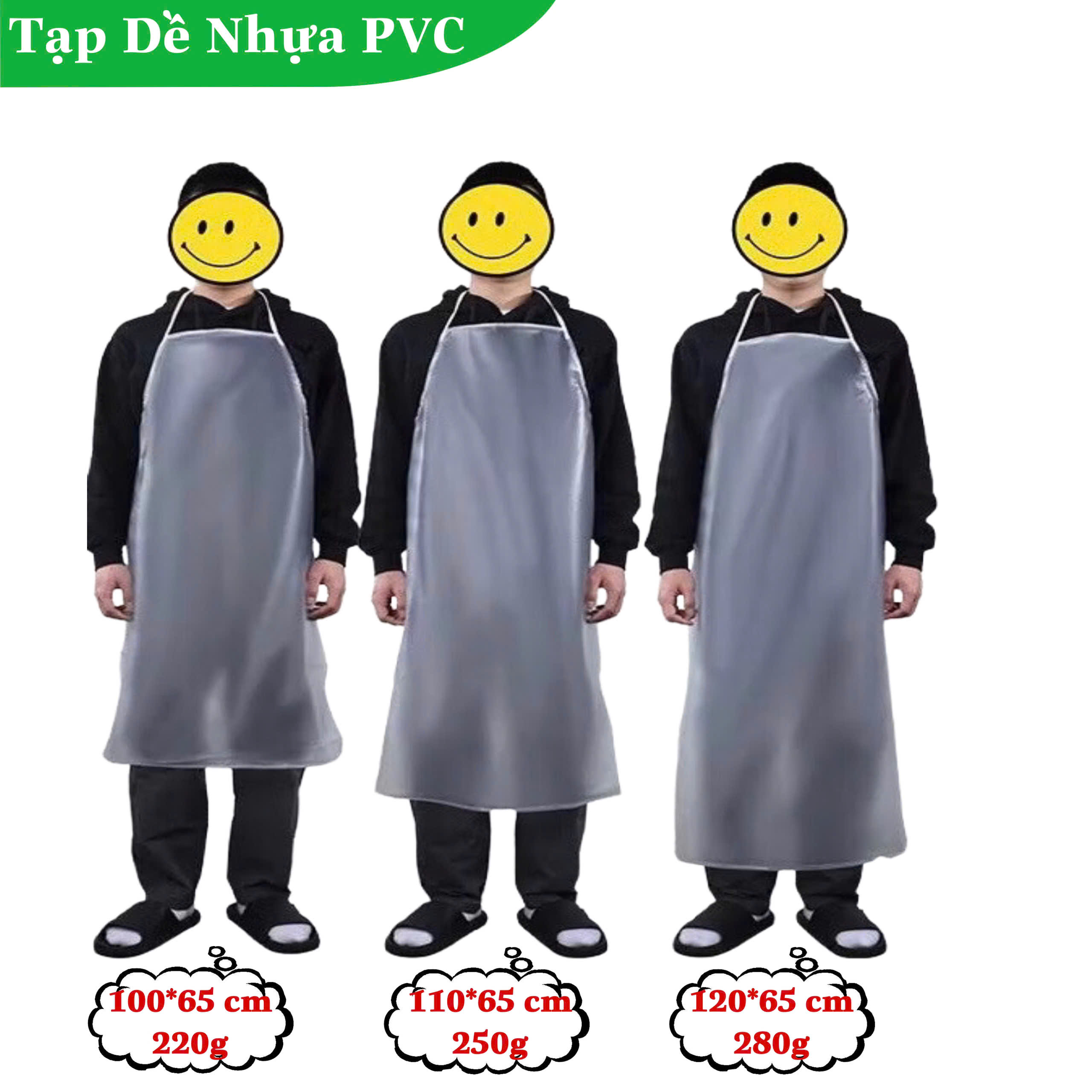 Tạp dề nhựa PVC trong suốt, tạp dề bảo hộ chống mài mòn, chống thấm nước, chống dầu
