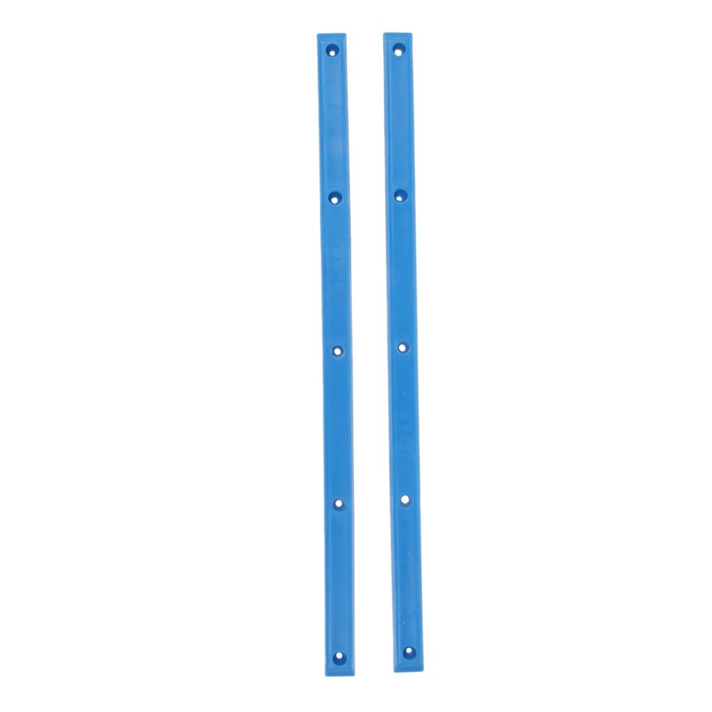 2x1 Pair Longboard Skateboard Rails with Mounting Screws Outdoor Sports Part Blue