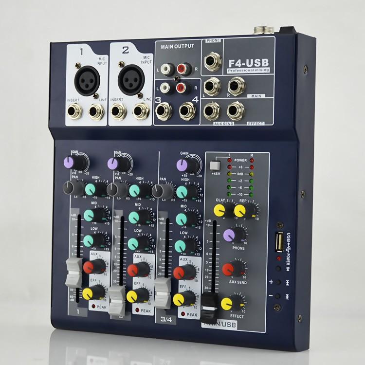 CTY MT MIXER F4 USB PHIÊN BẢN CHUYÊN NGHỆP CÓ BLUETOOTH CHO KARAOKE GIA ĐÌNH,LIVESTREAM FB, BIGO