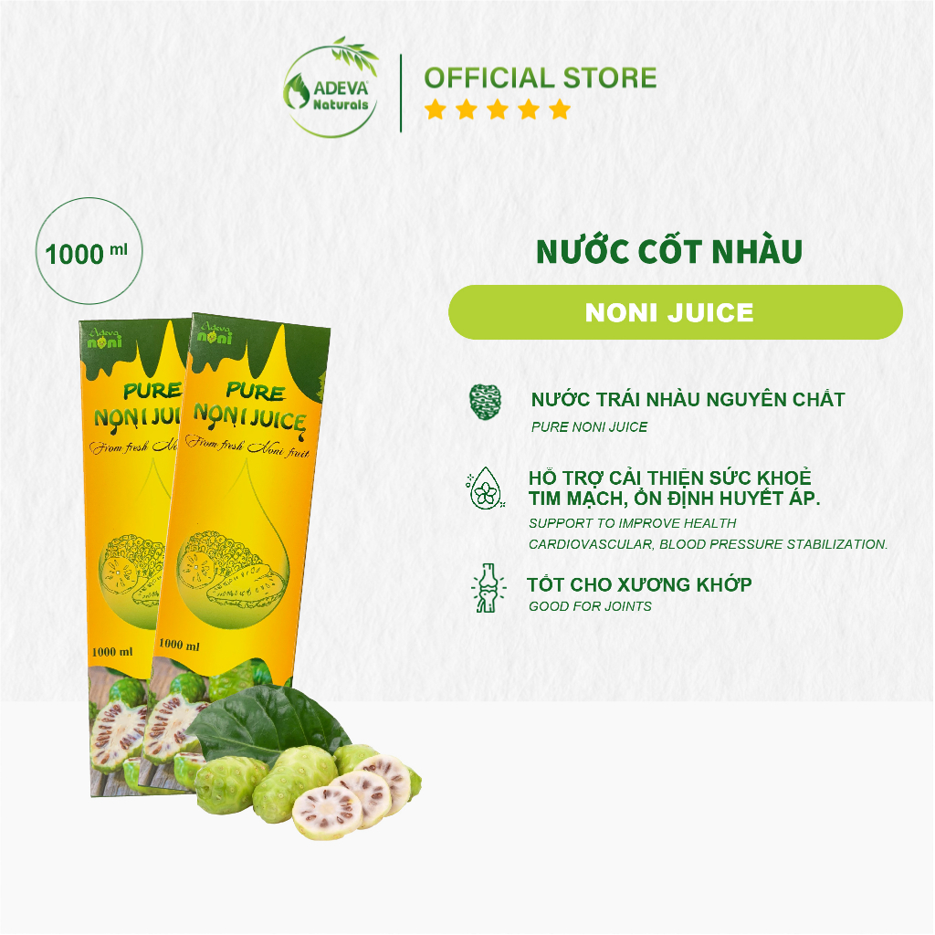 Nước cốt trái nhàu lên men tự nhiên Noni Juice ADEVA NONI