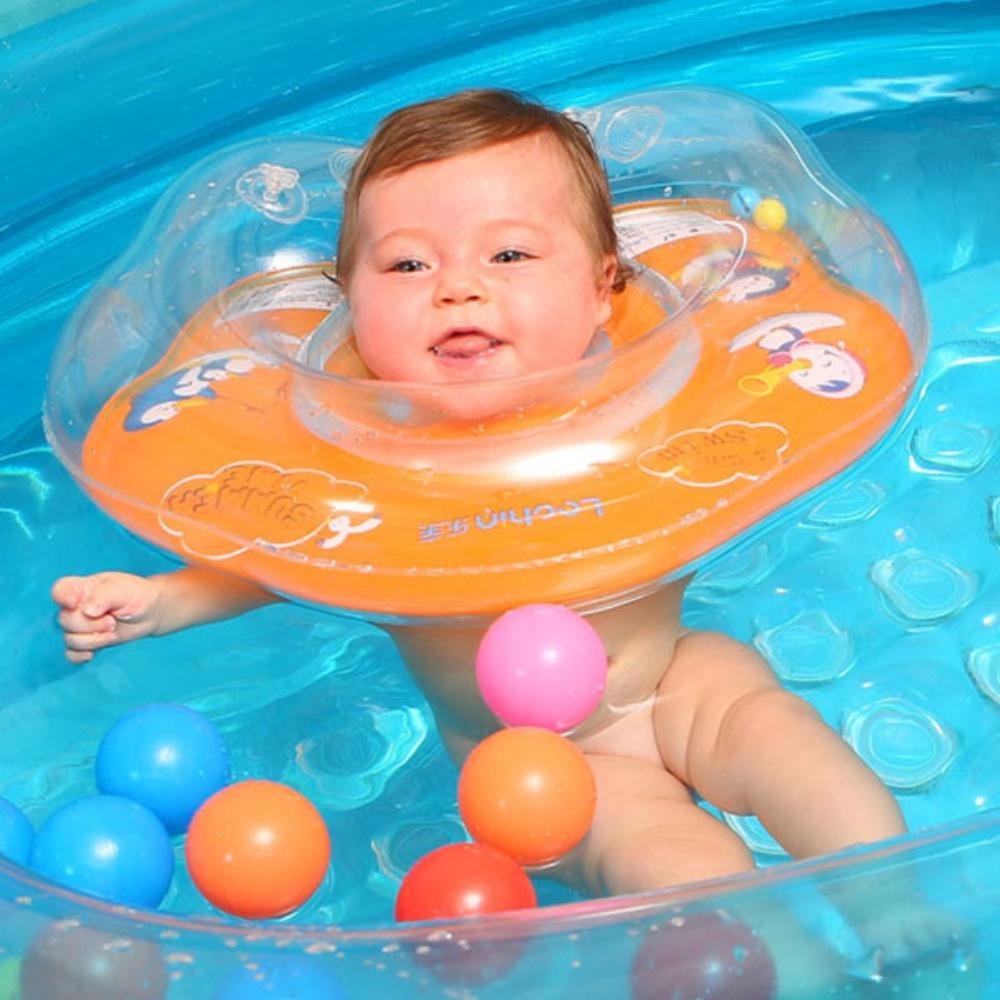 Phao bơi đỡ cổ cho bé từ 2 tháng tuổi, nhựa PVC an toàn, hỗ trợ vận động cho bé