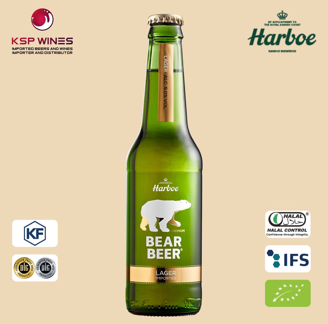 BIA GẤU HARBOE ĐỨC LAGER 24 CHAI 330ml