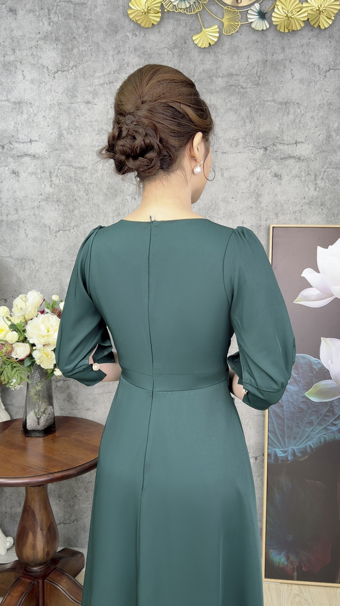 Đầm Quý Bà [ Linh Trà ] (TM 446) Trang Nhã Thanh Lịch Sang Trọng Đi Làm Đi Tiệc Cho Trung Niên U40