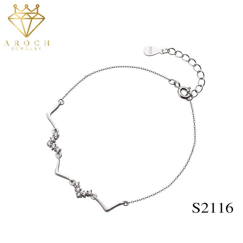 Vòng tay nữ bạc Ý S925 hình chữ V đơn giản nhỏ xinh S2116 - AROCH Jewelry