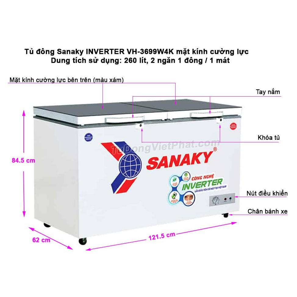 Tủ đông Inverter Sanaky VH-3699W4K - Hàng Chính Hãng