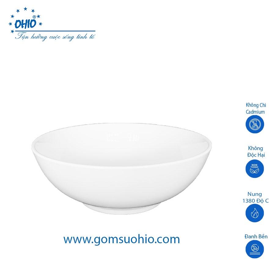Tô Khum 23cm Sứ Trắng OHIO