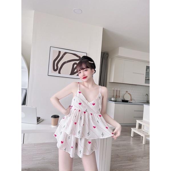 Bigsize 45-70kg - Đồ Bộ Mặc Nhà Nữ lụa mango, quần giả váy