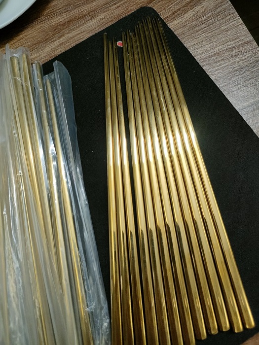 Set 10 đôi đũa inox 304 mạ vàng