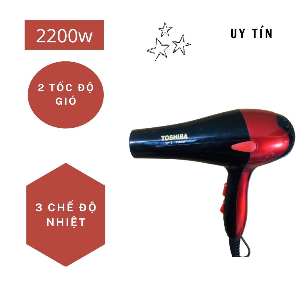 Máy sấy tóc, máy sấy tóc công suất 2200w/ 2 chiều nóng lạnh - 2 tốc độ gió, 3 chế độ nhiệt/ động cơ êm/, nhiệt độ ổn định, giúp cho mái tóc mềm, mượt