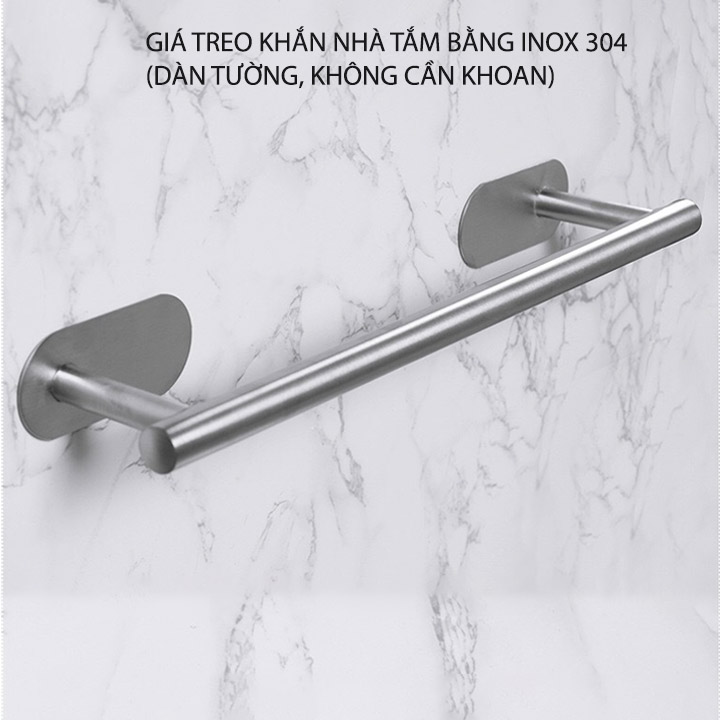 Giá treo khăn nhà tắm đa năng bằng inox 304, loại dán tường, không cần khoan