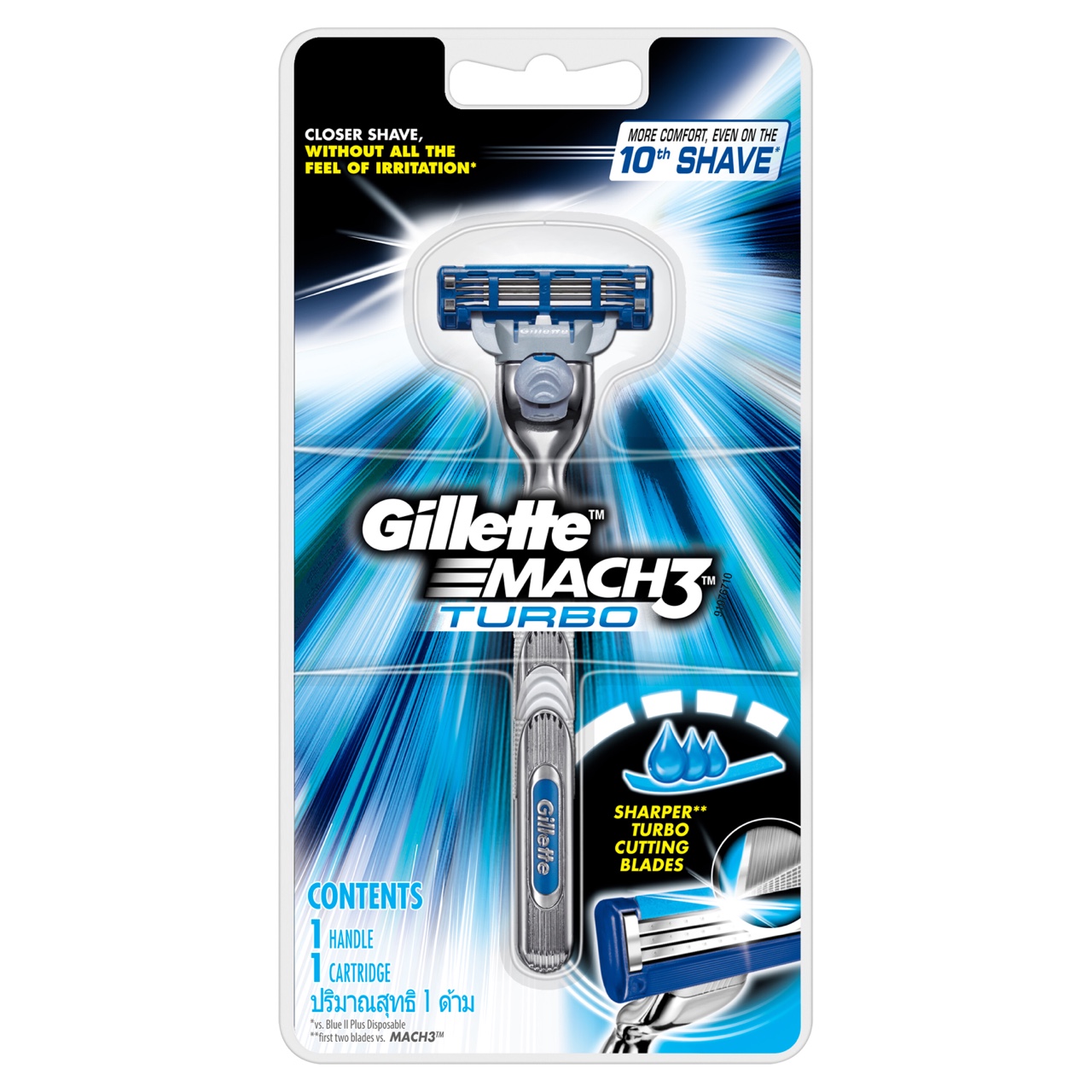 Dao Cạo Râu Gillette Mach 3 Turbo Và Bọt Cạo Râu Gillette Hương Chanh Chai 175G