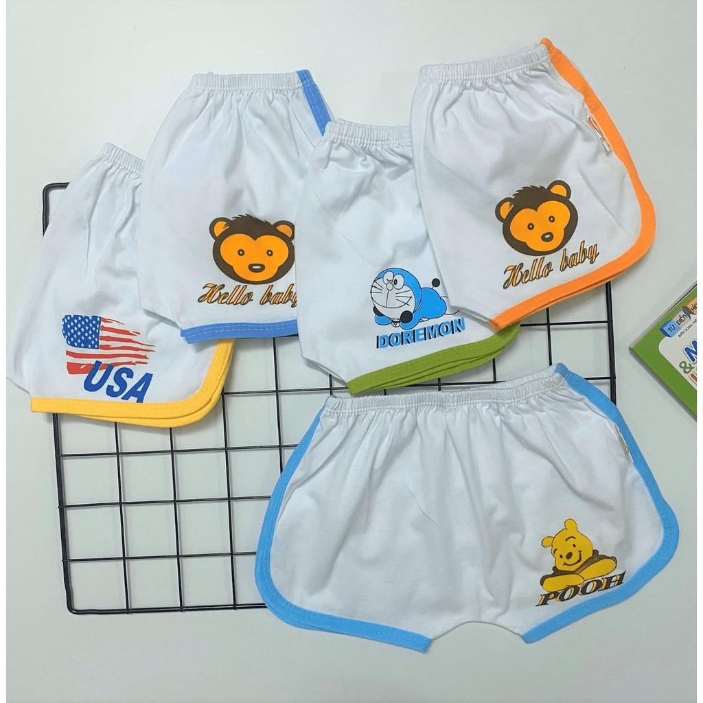 Set 10 Quần Đùi Trắng Viền Màu Thể Thao Cho Bé