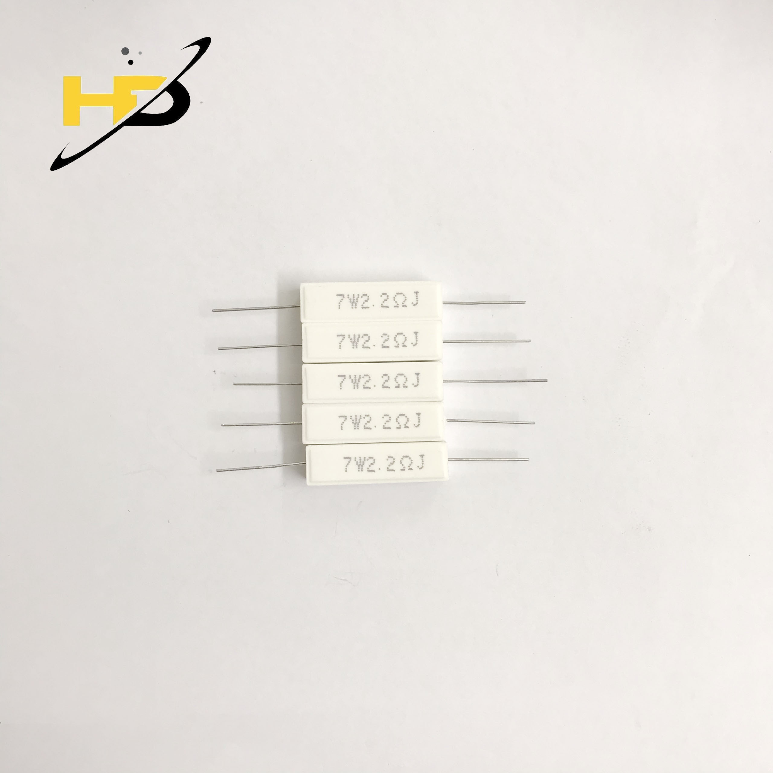 10 Chiếc Trở Sứ 7W 2.2R 5% Dáng Nằm Chân Đồng