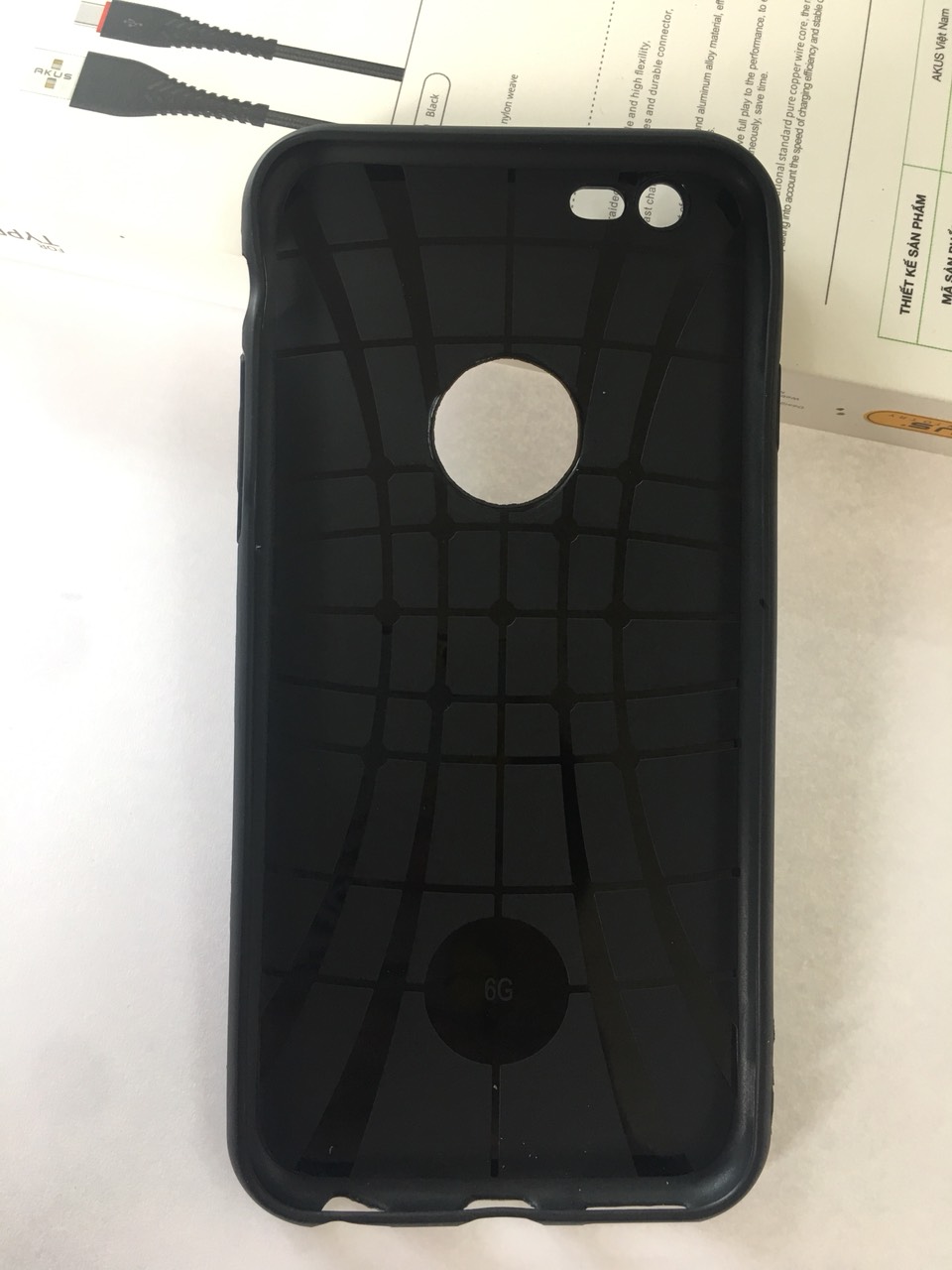 Ôp silicon giả da mầu đen cho iphone 6/6S