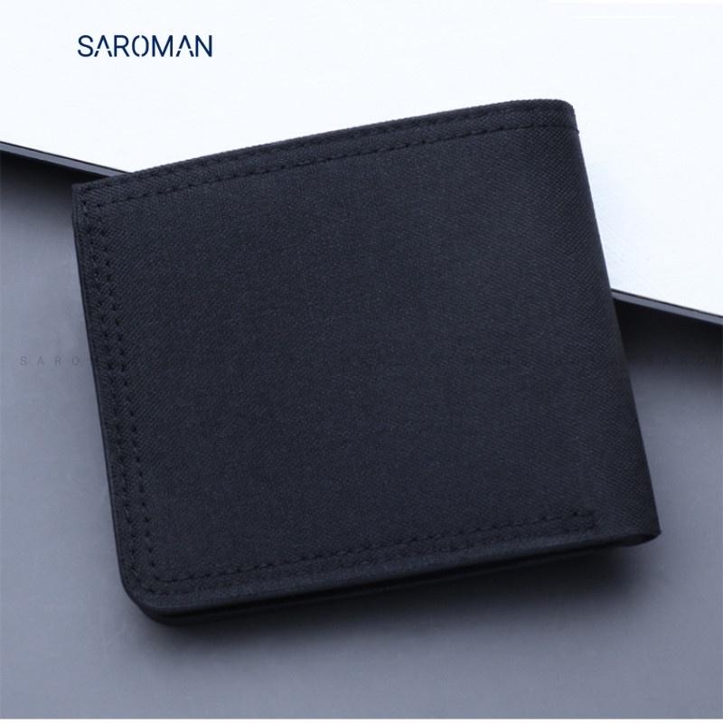 Ví nam ngắn SAROMAN V05 vải canvas nhỏ gọn nhiều ngăn tiện lợi