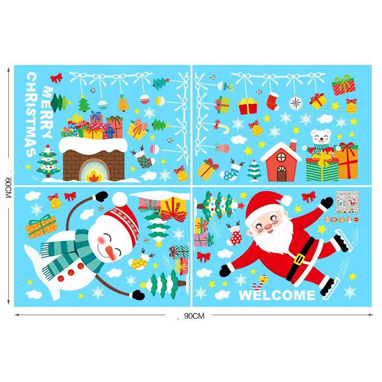 Decal dán tường, giấy dán tường, giấy dán cửa Noel