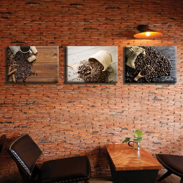 Bộ 3 Tranh Ép Gỗ MDF Treo Tường Quán Cà Phê "Hương Cà Phê" W108