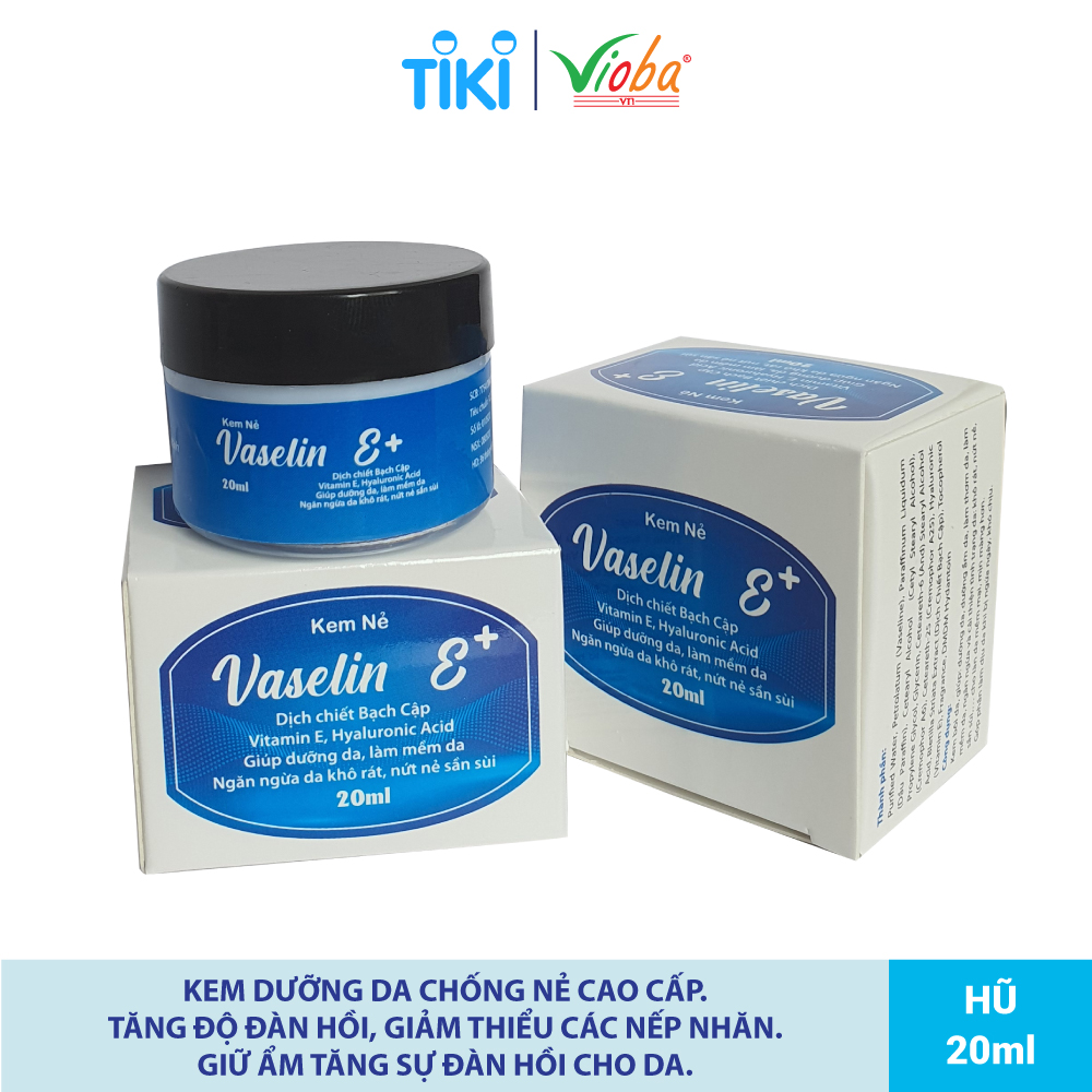 [3 hộp] Kem dưỡng da chống nẻ  Vaselin E+ . Tăng độ đàn hồi, giảm thiểu các nếp nhăn. Siêu giữ ẩm, tái tạo da. Dễ rửa trôi không bết dính. Hộp x 20ml