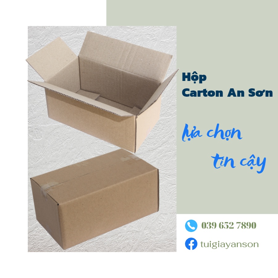 Combo 100 Hộp Bìa Carton Hộp Bìa Gói Hàng Ship Cod Dày Dặn KT 18x10x8cm