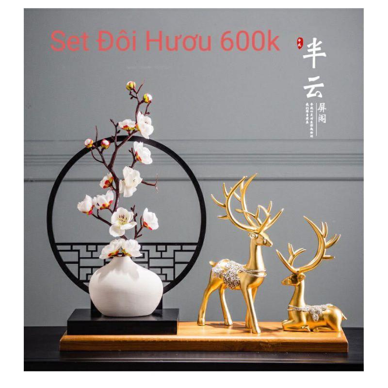 SET DECOR TRANG TRÍ CẶP HƯƠU VÀ HOA MẶT TRỜI 