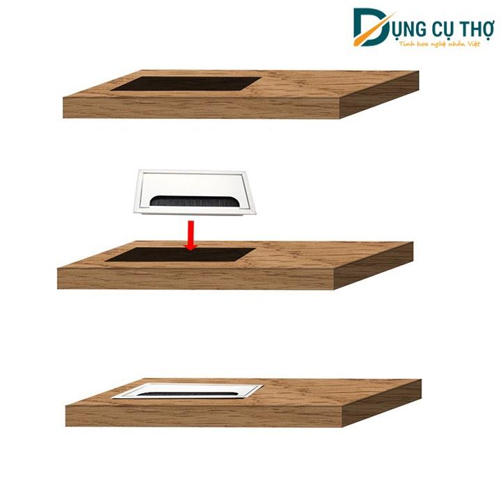 Nắp luồn dây điện nhôm chữ nhật - 80*160mm - Màu Đen - Trắng