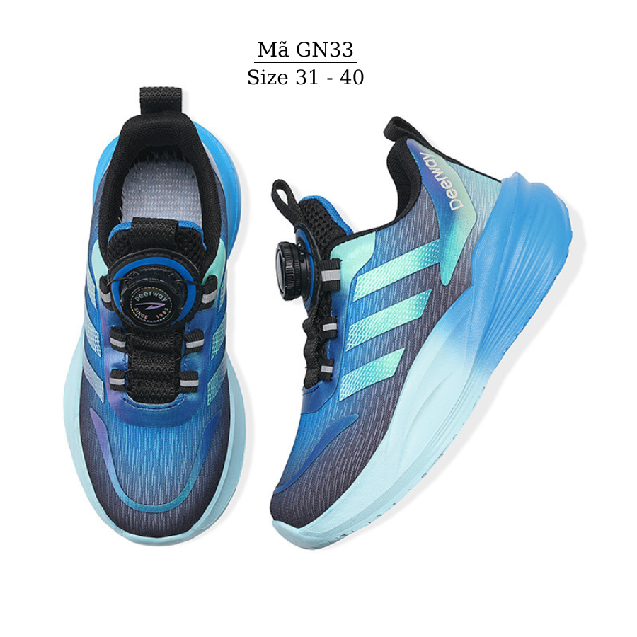 Giày thể thao trẻ em học sinh siêu nhẹ cao cấp DEERWAY 6 - 15 Tuổi đi học, chạy bộ, chơi bóng rổ, pickleball khỏe khoắn năng động GN33