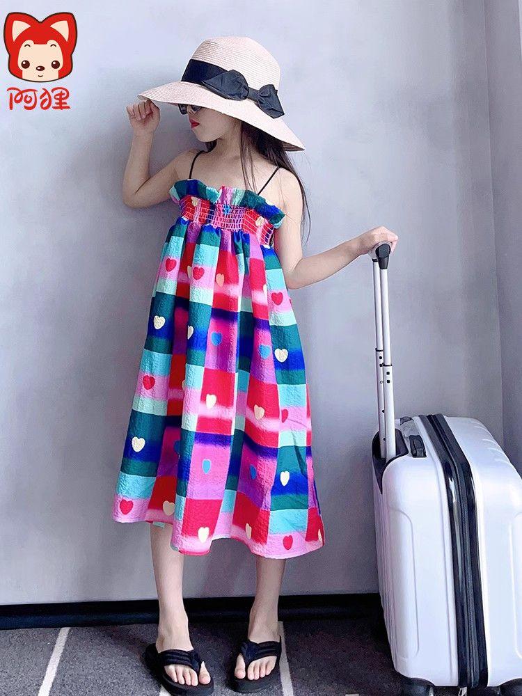 CHENGRUI Bealy cô gái ăn mặc Hàn Quốc trẻ em ăn mặc dễ thương tươi net đỏ cao cấp phong cách phương Tây cô gái sen thắt lưng váy