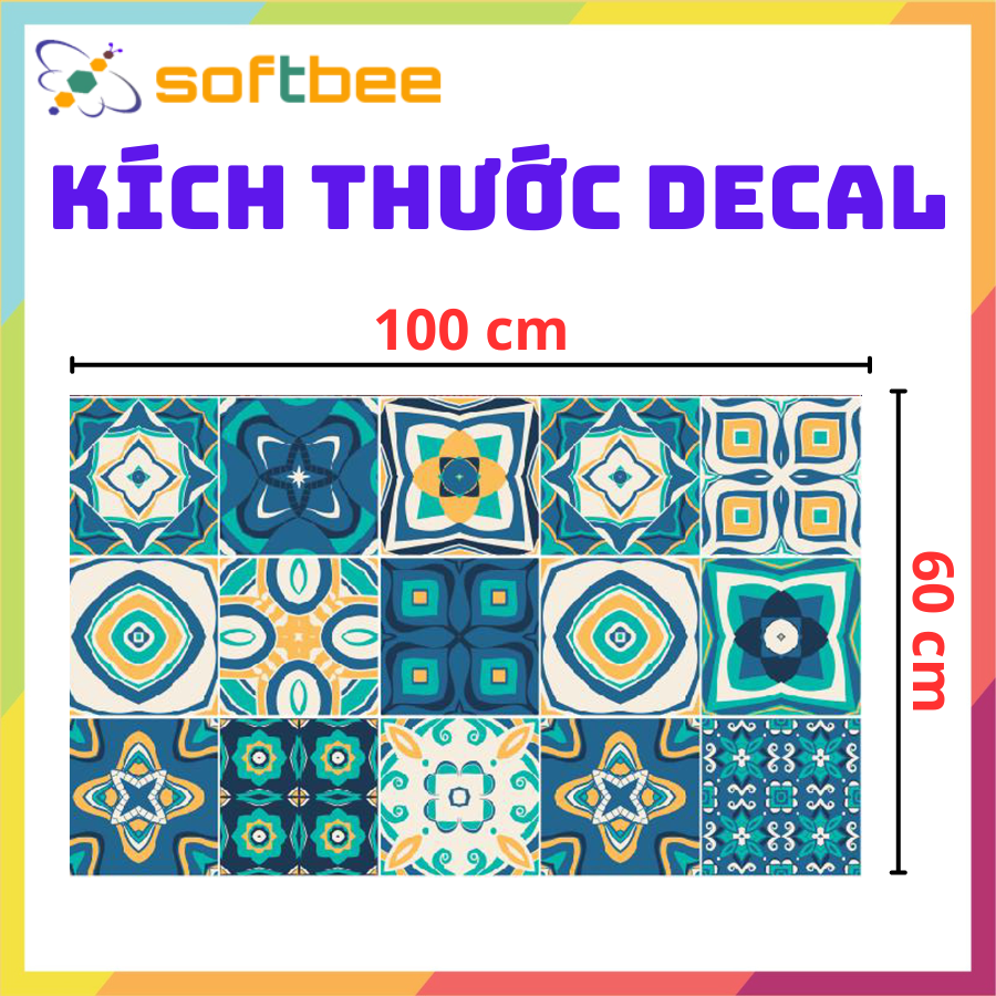 Decal gạch bộng dán bếp, dán trang trí, kích thước 0.6m x 1.0m / miếng