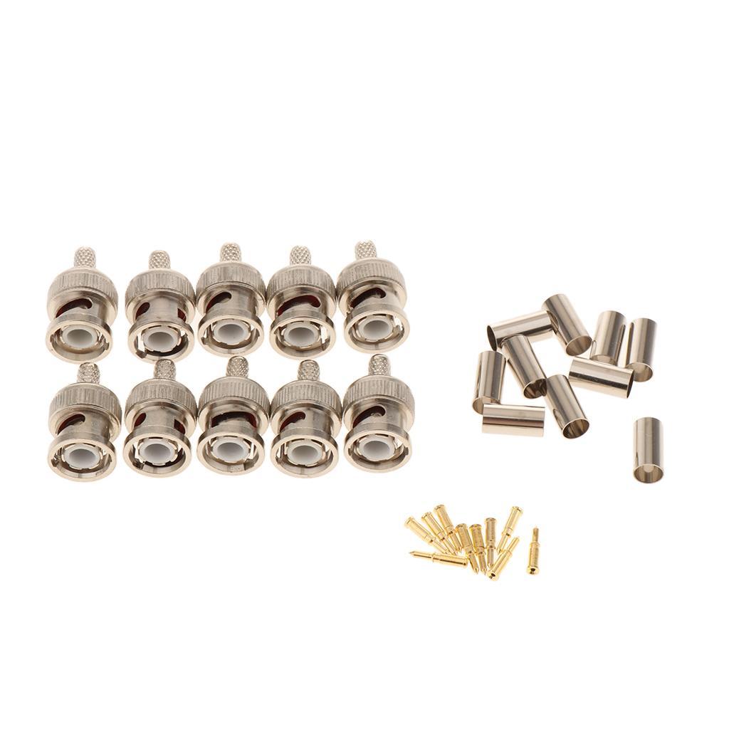 BNC Crimp Tools for RG58 10pcs BNC Plug Crimp Connector Set