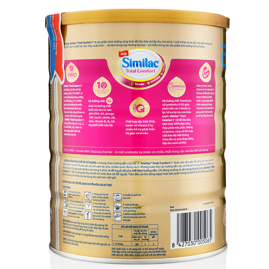 Sữa bột Abbott Similac Total Comfort 1+ 820g