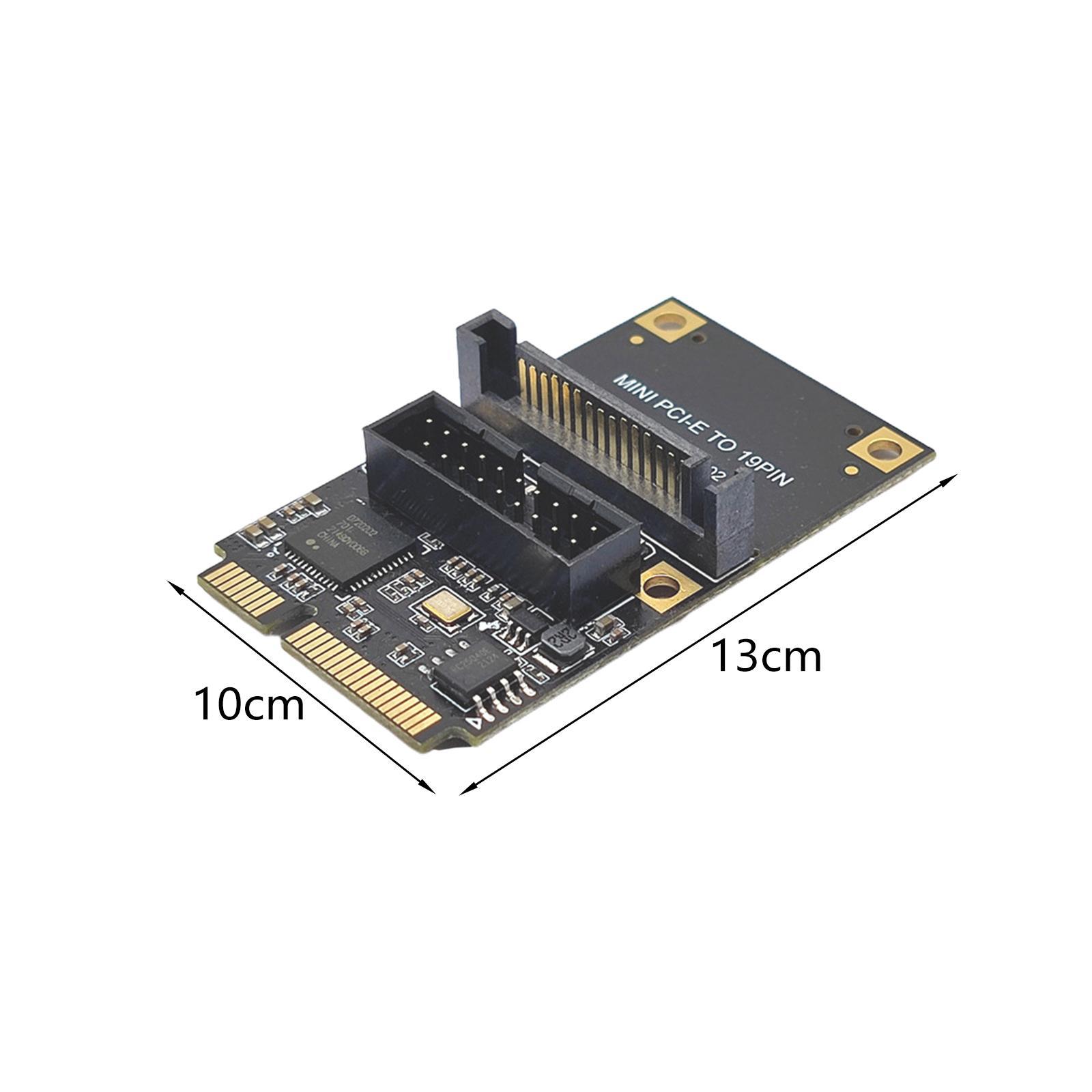 Mini PCIe to USB3.2 Gen1 19Pin Expansion Card, Professional, E to 19Pin USB3.2 Adapter Riser Board for Windows XP 7 8 10 11