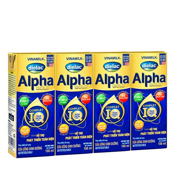 Thùng 48 Hộp Sữa Bột Pha Sẵn Vinamilk Dielac Alpha Gold IQ 180ml