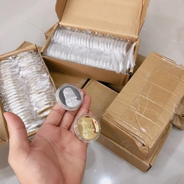 Cặp xu chúa mạ vàng mạ bạc