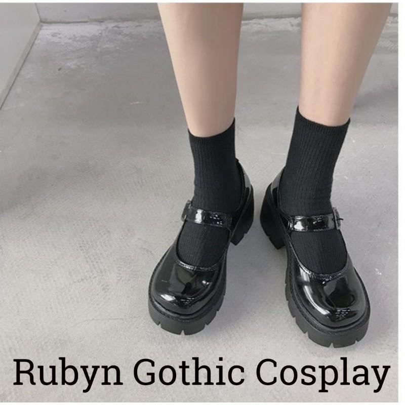 Giày Lolita Oxford đế cao cosplay học sinh Nhật Bản ( BÓNG VÀ NHÁM )